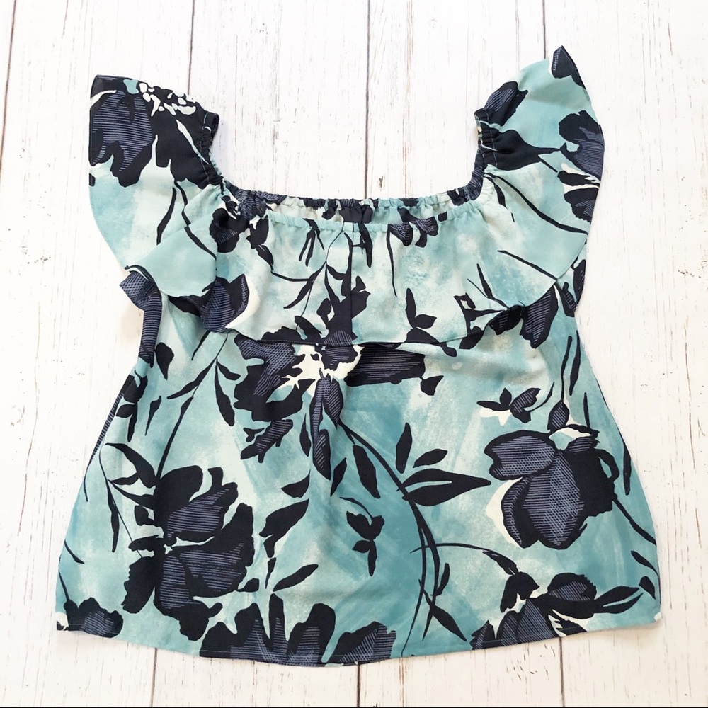 Anthropologie Maeve green off the shoulder top L